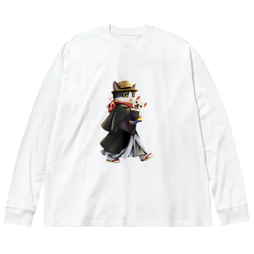 和服猫とブルちゃん Big Long Sleeve T-Shirt