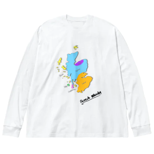 Scotch Whisky‘s  map (カラーver） Big Long Sleeve T-Shirt