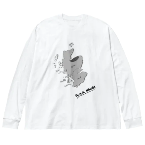 Scotch Whisky‘s  map (モノクロver) Big Long Sleeve T-Shirt