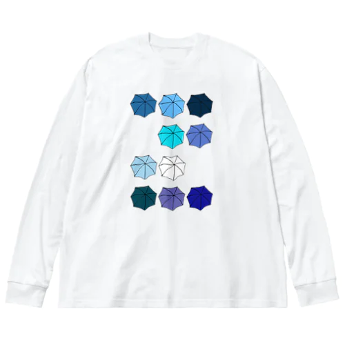 傘の花　あお Big Long Sleeve T-Shirt