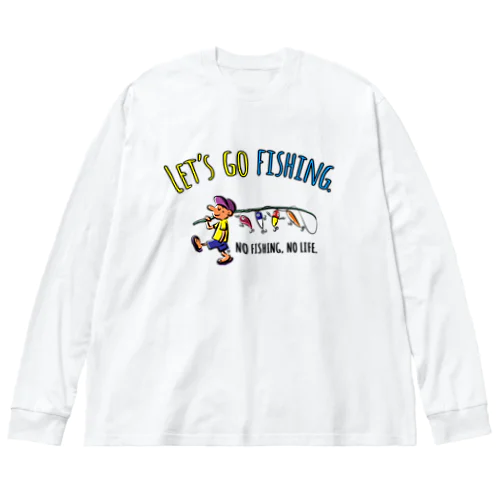 レッツゴーフィッシング ルアーと少年_カラフル Big Long Sleeve T-Shirt