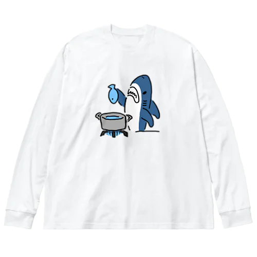 魚を茹でるサメ Big Long Sleeve T-Shirt