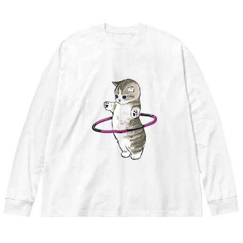 フラフープにゃん ビッグシルエットロングスリーブTシャツ