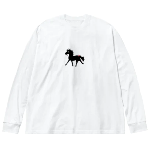 くろいうま　控えめバージョン Big Long Sleeve T-Shirt