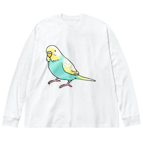 ごきげんセキセイインコ【まめるりはことり】 Big Long Sleeve T-Shirt