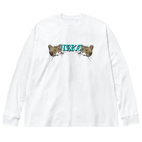 ねこ ビッグシルエットロングスリーブTシャツ