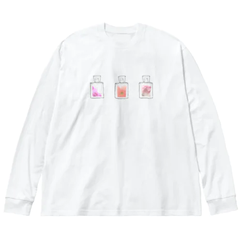 花の香水瓶 ビッグシルエットロングスリーブTシャツ