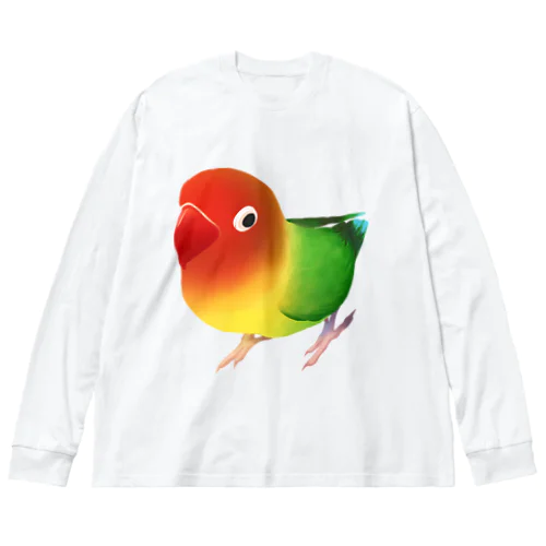 ボタンインコ　おすましルリゴシボタンインコ【まめるりはことり】 Big Long Sleeve T-Shirt