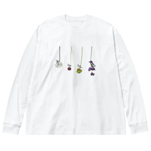 花と虫 Big Long Sleeve T-Shirt