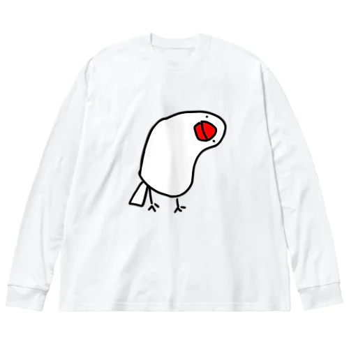 首かしげ文鳥 ビッグシルエットロングスリーブTシャツ