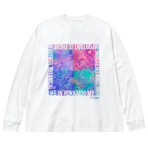 Botanical life in Hokkaido（Marble_B） ビッグシルエットロングスリーブTシャツ