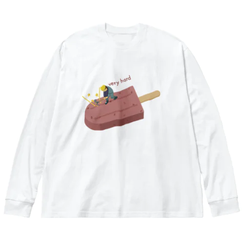 めちゃ硬あずきアイス 162 ビッグシルエットロングスリーブTシャツ