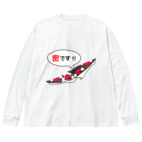 密です！フィンチさん【まめるりはことり】 Big Long Sleeve T-Shirt