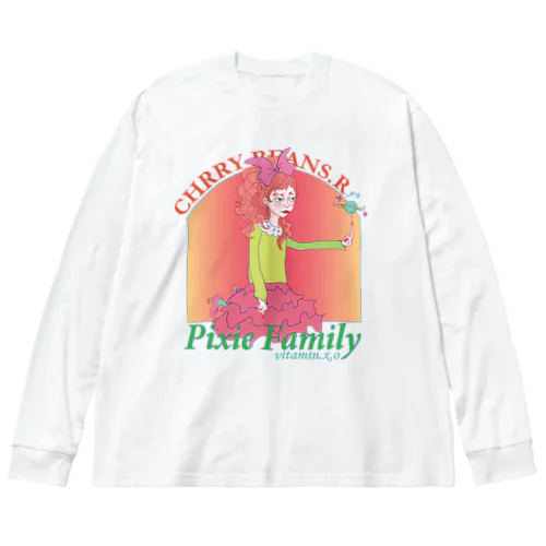 pixie family2-yellow ビッグシルエットロングスリーブTシャツ