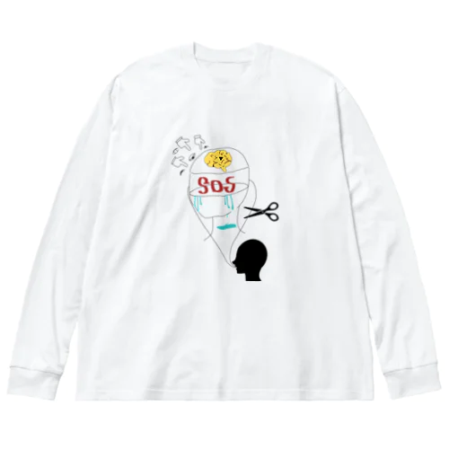 SNSOS ビッグシルエットロングスリーブTシャツ