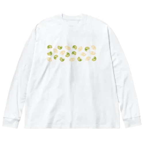 餃子と猫の腹 ビッグシルエットロングスリーブTシャツ