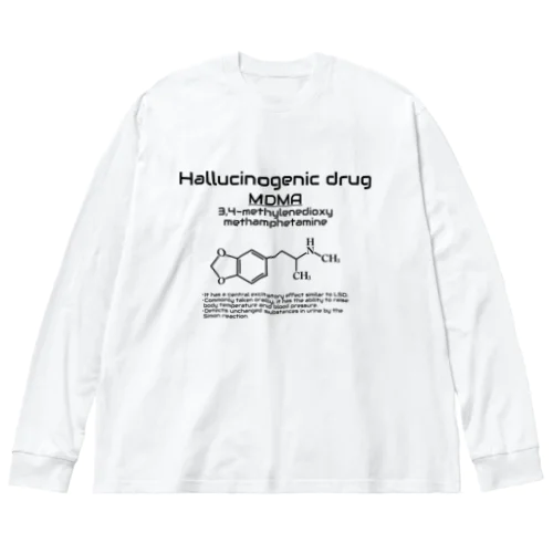 3,4‐メチレンジオキシメタンフェタミンMDMA(衛生学) ビッグシルエットロングスリーブTシャツ