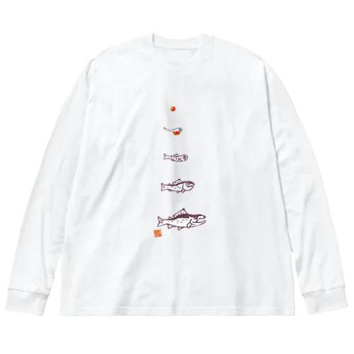 鮭一生のウラオモテ 루즈핏 롱 슬리브 티셔츠