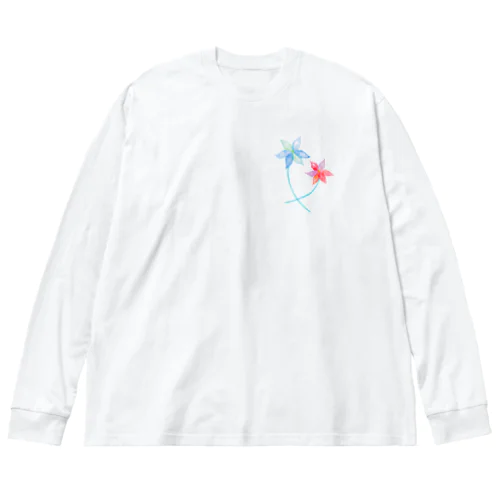 寄り添う花 ビッグシルエットロングスリーブTシャツ