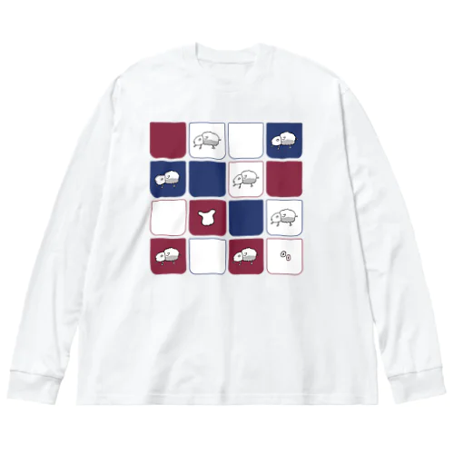 こひつじマトリックス（ネイビー）/こひつじcoffee Big Long Sleeve T-Shirt