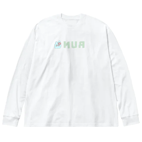 裏RUN！うさぎねこライトブルー Big Long Sleeve T-Shirt