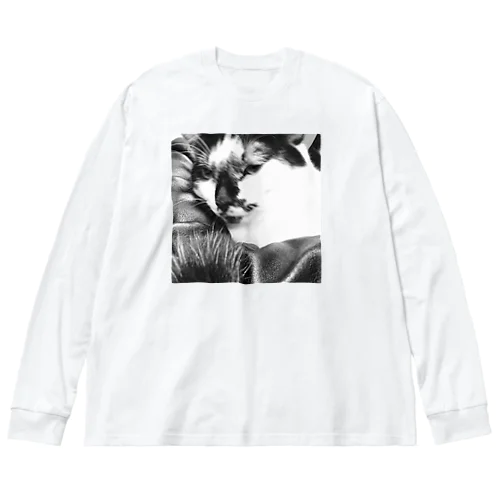 ハードボイルド猫 ビッグシルエットロングスリーブTシャツ