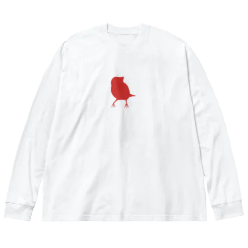 文鳥シルエット（cotoLiロゴ） Big Long Sleeve T-Shirt