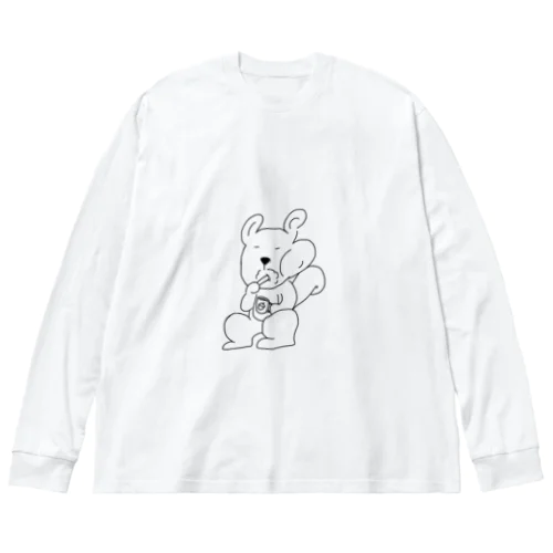 リス、歯磨きをする。 Big Long Sleeve T-Shirt