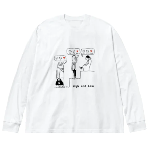 High＆Low ビッグシルエットロングスリーブTシャツ