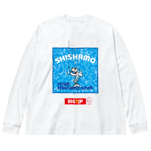 ししゃもTシャツ02 ビッグシルエットロングスリーブTシャツ