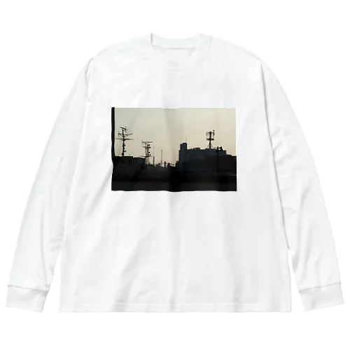 夕方の街のシルエット Big Long Sleeve T-Shirt