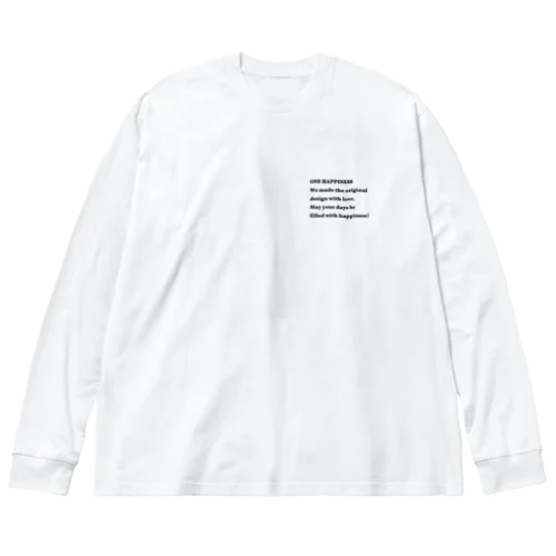 シンプル　ONE HAPPINESS Big Long Sleeve T-Shirt