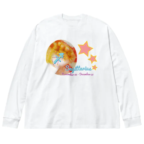 Sagittarius-いて座-ハッピーベイビーハンズ- ビッグシルエットロングスリーブTシャツ