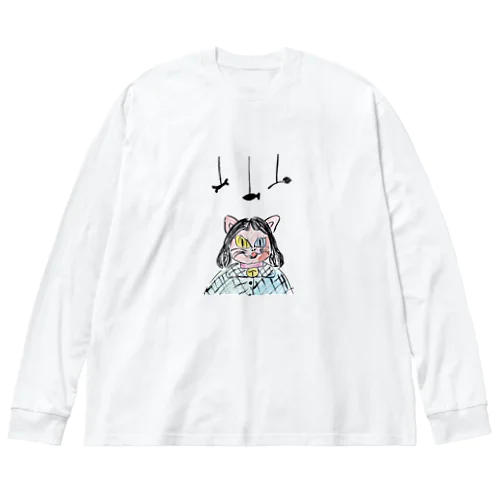 【 数量限定 】 「 キャット少女 」 猫 Tシャツ 帽子 など ビッグシルエットロングスリーブTシャツ