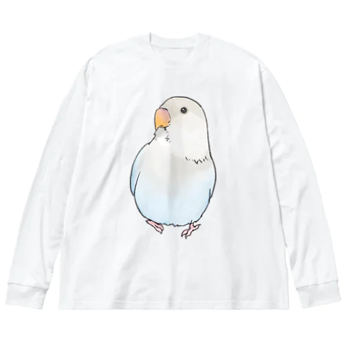 おすましコザクラインコ　らむねちゃん【まめるりはことり】 ビッグシルエットロングスリーブTシャツ