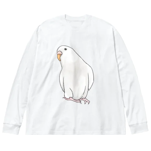 アルビノセキセイインコちゃん【まめるりはことり】 Big Long Sleeve T-Shirt