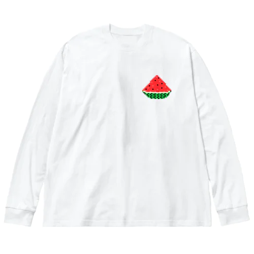 ドッド絵スイカ Big Long Sleeve T-Shirt