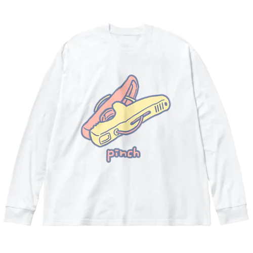 かわいいピンチ ビッグシルエットロングスリーブTシャツ