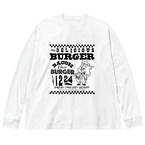 the DELICIOUS BURGER ビッグシルエットロングスリーブTシャツ