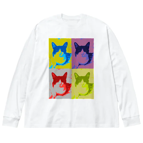 猫のハチワレ 1 ビッグシルエットロングスリーブTシャツ