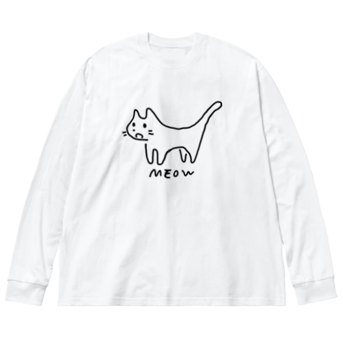 わりとゆるい線だけのねこ Big Long Sleeve T-Shirt