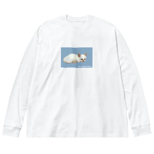 友達んちの赤ちゃんネコ 루즈핏 롱 슬리브 티셔츠