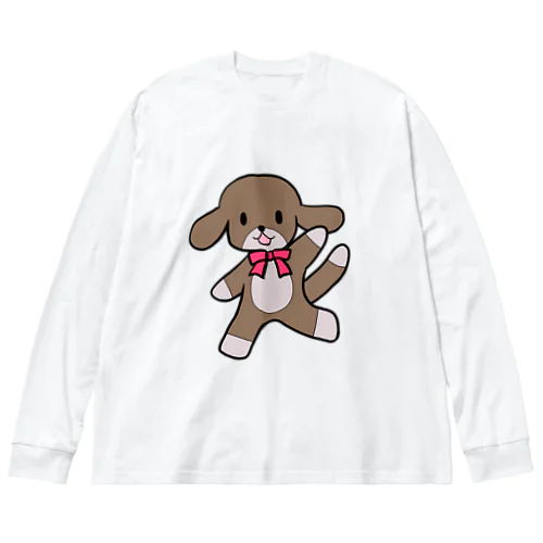 踊る犬 ビッグシルエットロングスリーブTシャツ