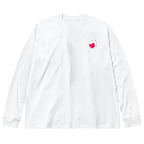 ハートにつかまる猫（ミニ） Big Long Sleeve T-Shirt