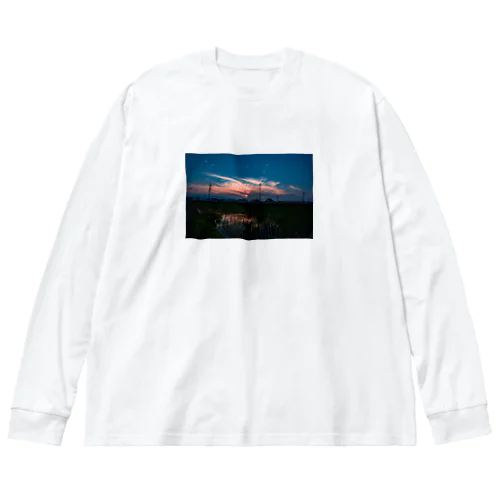 夕焼けの田んぼ Big Long Sleeve T-Shirt