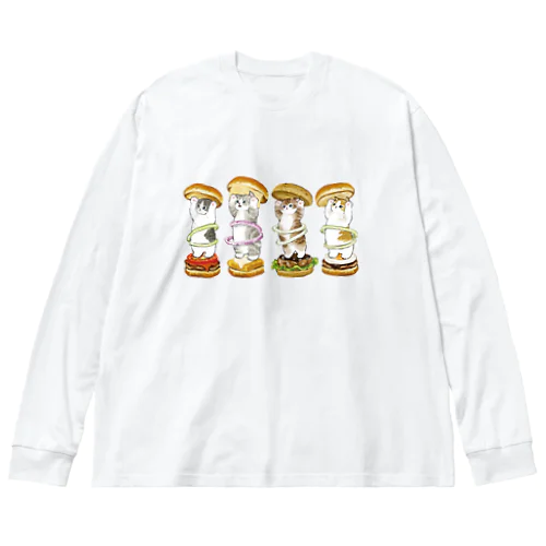 にゃんこバーガー ビッグシルエットロングスリーブTシャツ