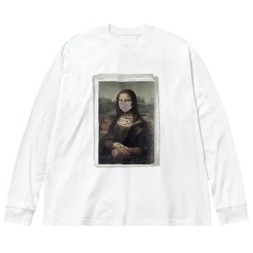 mona lisa（額縁あり） ビッグシルエットロングスリーブTシャツ