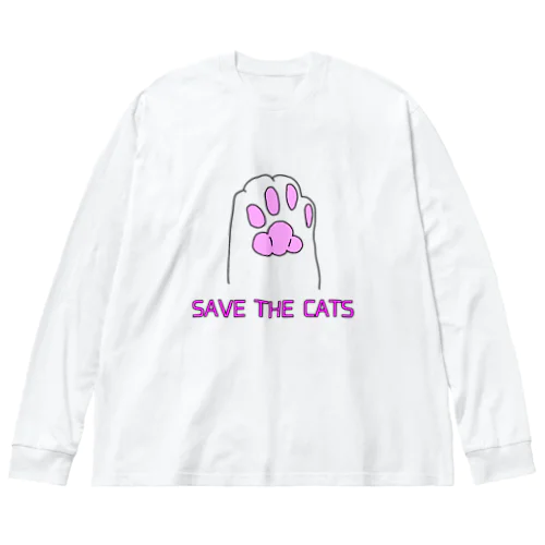 Save the cats1 ビッグシルエットロングスリーブTシャツ