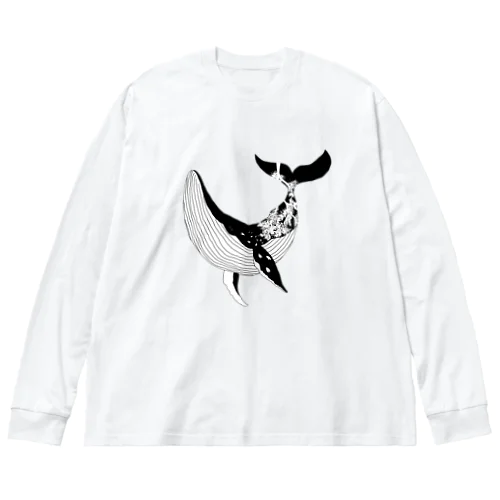 桜吹雪くくじら（改定） Big Long Sleeve T-Shirt