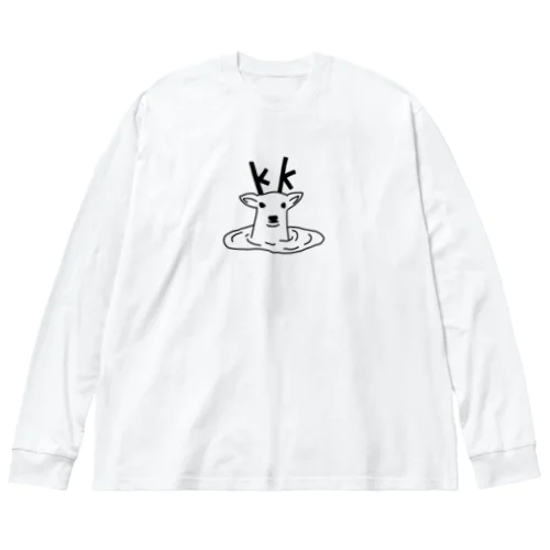 鹿沼鹿歩ロゴ（黒） ビッグシルエットロングスリーブTシャツ